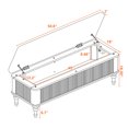 thumbnail image 3 of S-HOME Multi-Functional 50.8-Inch Bed End Storage Bench in Rubberwood with Cushion Seat - Ideal Shoe Organizer for Living Rooms, 3 of 24