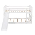 thumbnail image 3 of JINS & VICO Twin Over Twin Floor Bunk Bed with Slide and Climbing Ladder, Easy to Assemble, Saving Space, Bed Bedroom Storage Guard Rail Ladder,White, 3 of 3