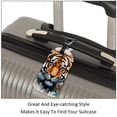 thumbnail image 3 of Square 2Pack PU Leather Butterfly and Tiger Cruise Luggage Tag with Privacy Cover and Name ID Tag for Travel Handbags Backpacks Luggage Tags, 3 of 6