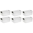 thumbnail image 1 of Sterilite 18 Quart Clear Plastic Storage Bin with White Latch Lid, 6 Pack, 1 of 12