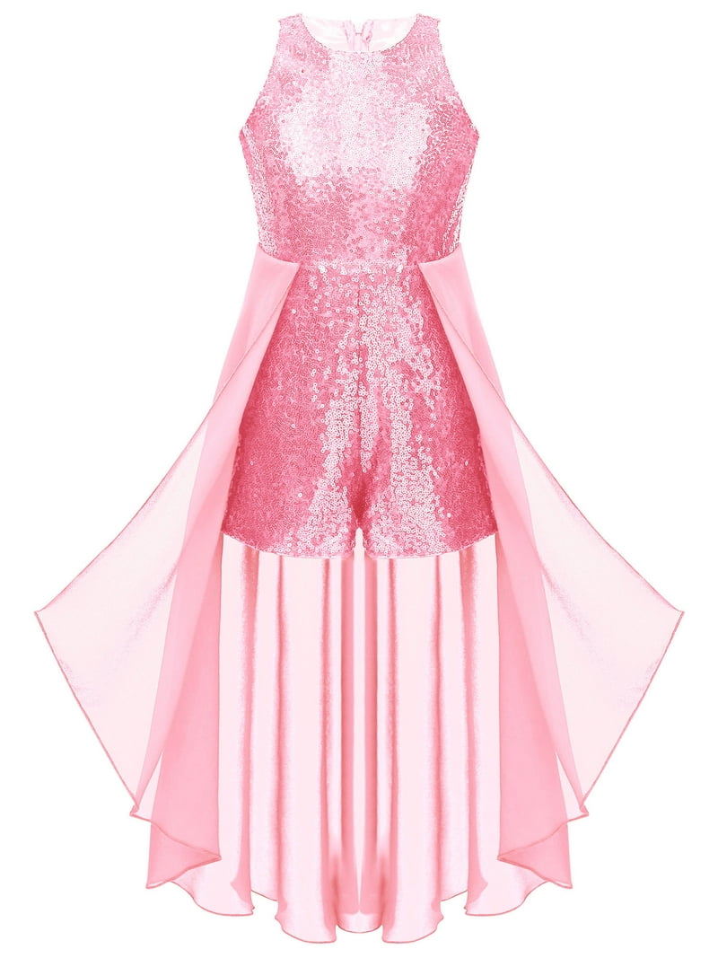 prom dress with romper Short Sequin Prom Romper with Detachable Ruffle PromGirl