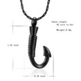 thumbnail image 2 of Gone Fishing Urn Necklace for Ashes Fish hook Cremation Urn Pendant Keepsake Jewelry, 2 of 5