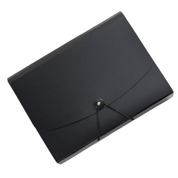 Carpeta de archivos expandible, carpeta de documentos impermeable con cierre a presión, organizador de archivos de acordeón para el hogar, aula, viaje negro