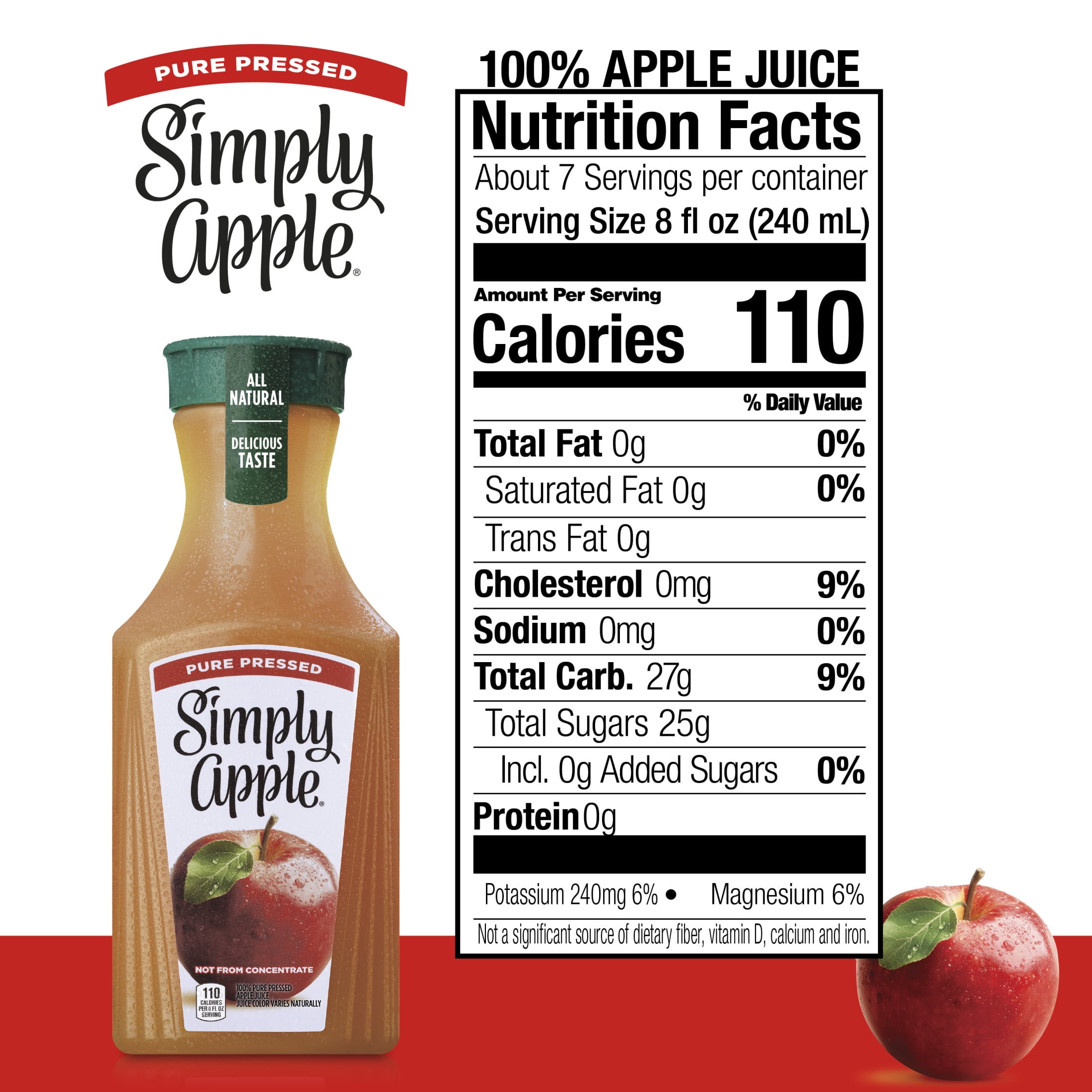 Simply Apple Juice Bottle, 52 fl oz