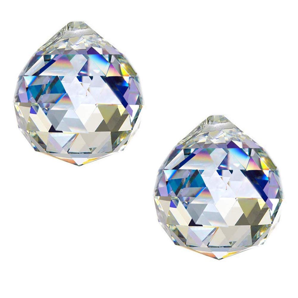 SunAngel Crystal Heart Prisms Pendants & Chandelier Suncatchers Prisms Hanging Ornament Prisms Rainbow Crystal Pendants 2pcs AB Color Heart Pendants 