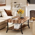 thumbnail image 6 of Tribesigns Farmhouse Coffee Table with Storage, 2-Tier Rustic Living Room Table, 6 of 6
