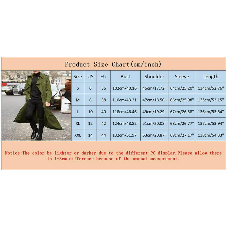 Makkrom Mens Double Breasted Trench Coat Casual Lapel Collar Business  Winter Long Overcoats at  Men’s Clothing store