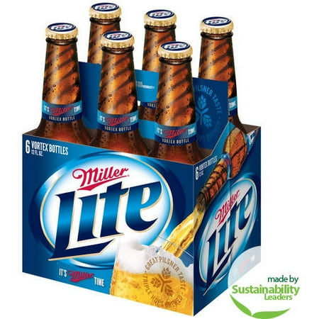 Miller Lite Beer, 6 pack, 12 fl oz - Walmart.com