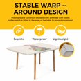 thumbnail image 4 of Happy Easter Table Cloths for 3 Foot Rectangle Tables, Spring Polka Dots Bunny Easter Eggs Rustic Patio Waterproof Elastic Fitted Tablecloths, Washable Rectangular Table Cover for Camping, 4 of 8