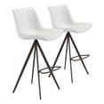 thumbnail image 6 of Aki Barstool White & Walnut Barstool, Modern Style, Plush and durable faux leather fabric, Plywood, Indoor Bar, 6 of 10