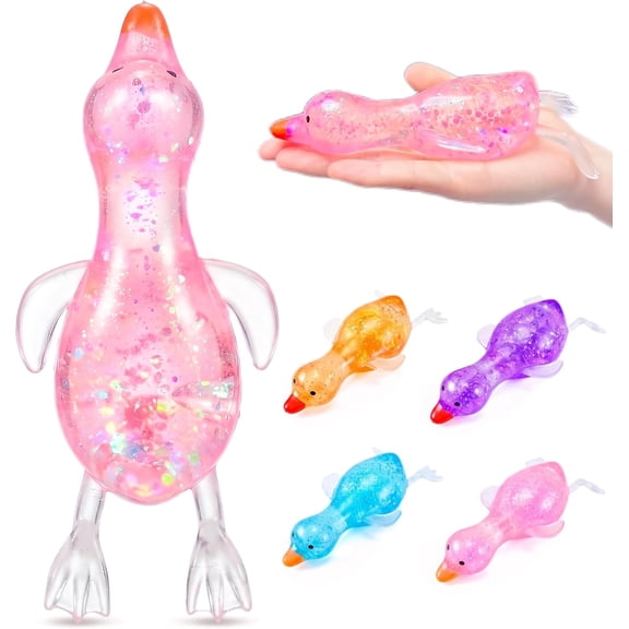 Squishy Pink Duck Sugar Stress Ball, Cute Duck Squishy Fidget Vase Fillers for Adults, Animal Sensory Stress Relief Vase Filler for Anxiety, Home Decoration, Party Favors, Stocking Stuffers