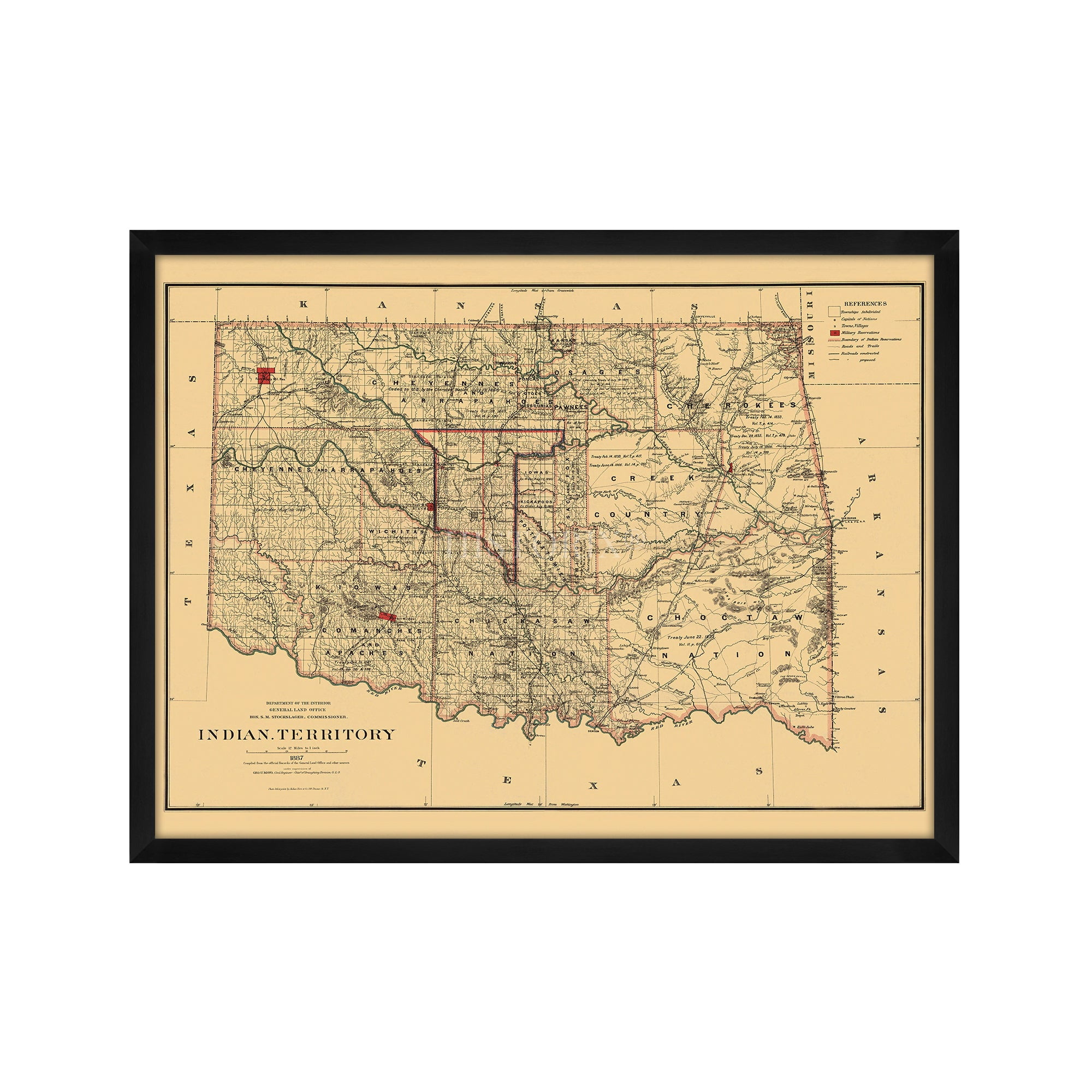 Historic Map : Department of The Interior General Land office Map - St -  Historic Pictoric