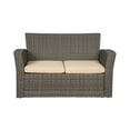 thumbnail image 2 of Westin Outdoor 4PC Rattan Wicker Sofa Coversation Set with Cushions UV Weather Resistant, Gray/Beige, 2 of 2