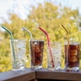 thumbnail image 2 of Multi Color Curved Aluminum Drinking Straws. 4 Pack (Silver, Gold, Red and Green), 2 of 5