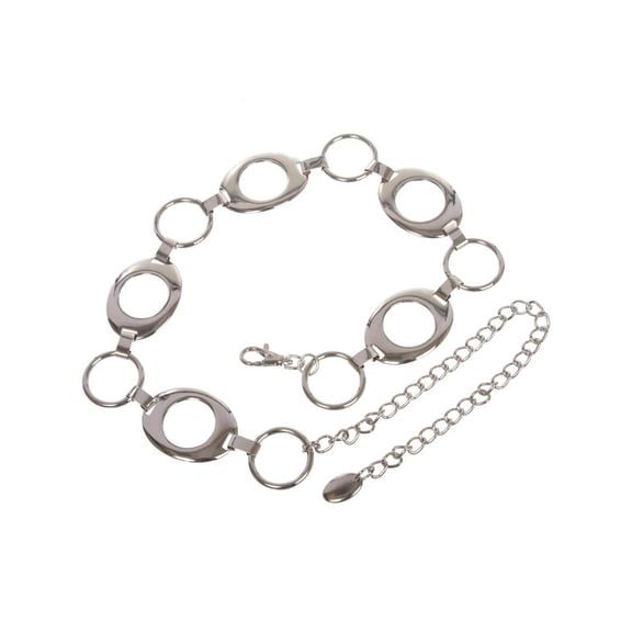 Women's Metal Oval Circle Chain Belt