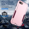 thumbnail image 6 of Heavy Duty Phone Case Designed for Apple iPhone SE,8,7 Case with 1Pc Tempered Glass Screen Protector, Shockproof Dropproof Anti-Scratch Phone Case Cover for Apple iPhone SE,8,7,Pink, 6 of 6