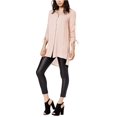 thumbnail image 1 of bar III Womens Ruched Tunic Blouse, Pink, X-Small, 1 of 3