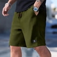thumbnail image 5 of Men's Casual 7inch Shorts Drawstring Elastic Waist Shorts Summer Beach Loose Fit Athletic Shorts with Pockets Solid Color Lounge Sweat Shorts,Green 4XL, 5 of 5