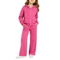 thumbnail image 2 of KAUOD Kids 2 Piece Zipper Hoodies Set Plain Fleece Hoodie Sweatshirts Joggers Sweatpants Outfits Boys Girls Sport Clothes, 2 of 6