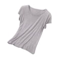 thumbnail image 5 of Sakmal Pullover Pajama Tops Women Short Sleeve Plus Size Tshirt Gray Crew Neck Tshirt for Women M, 5 of 5