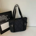thumbnail image 2 of Large Tote Bag for Women with Zipper, Lightweight Puffy Tote Bag Quilted Shoulder Bag Handbag for Travel, Work, Gym, 2 of 10