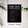 thumbnail image 2 of Christian Canvas Wall Art 10 Commandments Canvas Print Positive Scripture Canvas Painting Home Bedroom Wall Decor Framed Gift 12 x 15 Inches, 2 of 5