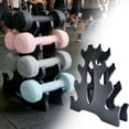 thumbnail image 2 of 4 Tier Dumbbell Rack for Home Gym PP Material Compact Weight Storage Stand Space Saving Organizer for Neoprene Dumbbells & Hand Weights (Black), 2 of 6
