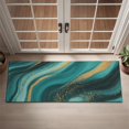 thumbnail image 2 of Teal and Gold Marble Golden Splashes Pattern Door Rugs,Washable Non Slip Door Mats Indoor,Decorative Door Mats,Entry Mat Indoor for Entrance,Bedroom,Kitchen,Bathroom,16"x47", 2 of 6