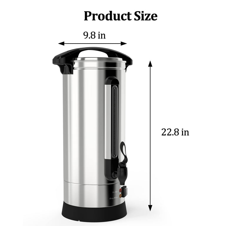 60 Cups Commercial Coffee Maker, Stainless Steel Large Coffee Dispenser for  Quick Brewing, 10 L Home Coffee Pot