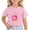 Pink, variant on MIXUE Tween Girls Tops & T-Shirts Summer Cute Doughnut Print Round Neck Short Sleeve Fashion Casual T Shirts Activewear,Blue,10-11 Years