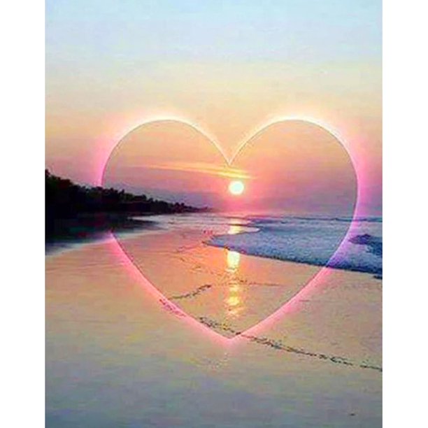 Pintura de diamante (DE1336) cuadrado DIY amor puesta de sol punto de cruz bordado 40x50cm FLhrweasw Nuevo
