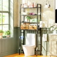 thumbnail image 2 of Organizador de baño 4 niveles sobre inodoro con cajones soporte resistente para lavandería color negro, 2 of 8