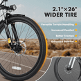thumbnail image 2 of Qlife Cityone 2.0 EBikes for Adults,26" Electric Mountain Bike with 48V 10.4Ah Battery 500W,Max 28MPH Electric Bicycle,7-Speed with Fender & Rear Rack（White）, 2 of 6