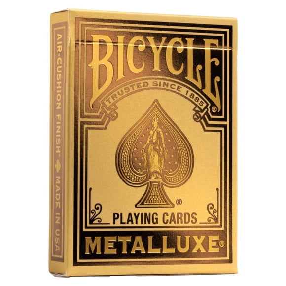 Lámina metálica para bicicleta Metalluxe, tamaño póker dorado
