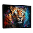 thumbnail image 2 of Designart "Harmonious Wild Elegance Of Pop Art Tiger" Animals Tiger Floater Framed Canvas Prints, 2 of 5