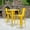 Yellow, variant on Emma + Oliver Commercial 23.75SQ Yellow Metal Indoor-Outdoor Bar Table Set-2 Stools-Backs