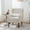 Beige, variant on Dark Blue Modern Accent Chair,Chenille Arm Chairs for Living Room,Solid Wood Leg,Upholstered Modern Armchair,lumbar support,durable fabric.Comfy Soft Padded Lounge Chair in Small Space living room