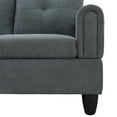 thumbnail image 5 of Hommoo Flannel Living Room Furniture Set, 4-Seat Couches and Sofa, L Shaped Couch Set Sectional Sofa for Home, Apartment, Dorm, Dark Gray(No Ottoman), 5 of 7
