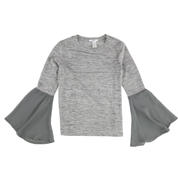 bar III Womens Bell Sleeve Knit Blouse, Grey, X-Small