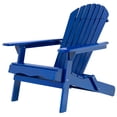 thumbnail image 3 of MALIBU Blue Acacia Wood Folding Adirondack Chair for Outdoors - Rustic Design, Slatted Seat, Wide Armrests, Easy Storage, 36.4" W x 30.3" D x 33.8" H, 3 of 13