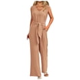thumbnail image 2 of Kureaily Womens Jumpsuits Casual Summer Outfits Sleeveless Wide Leg Long Pants Rompers Loose Lounge Trousers, 2 of 5