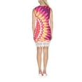 thumbnail image 3 of Women's Sun Flower Printed Crochet Trim Mini Dress, 3 of 4