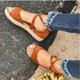 thumbnail image 4 of Moda mujer gente zapatos casuales de suela gruesa sandalias casuales de tacón de cuña hueca Wmkox8yii  shjk4363, 4 of 6
