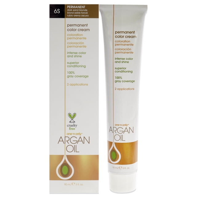 Color de pelo One n Only Crema Colorante Permanente con Aceite de Argán 6S Rubio Arena Oscuro 3 oz