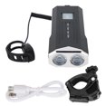 thumbnail image 1 of Luz delantera para bicicleta, linterna impermeable, bocina de advertencia, recargable por USB para ciclismo, color plateado, 1 of 10