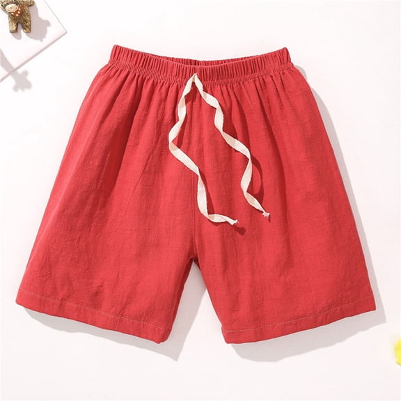 Girls Athletic Shorts Athletic Running Red Shorts Elastic Waist Girl Clothes Size 3-4 Years