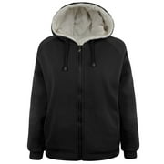 Victory Outfitters Ladies' Fleece Zip Up Hoodie with Soft Berber Lining - BLK - S