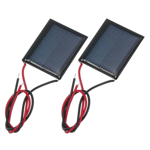 Uxcell 2 Pcs 1V 0.08W 80mA Mini Solar Panels, Small Polycrystalline Solar Cell Panel with 2 Cable for DIY Electric Toy Materials Kits Charger, 30mm x 25mm