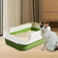 thumbnail image 6 of Cat Detachable Open Top Pet Litter Tray Splashproof Semi Closed Large White and Green, 6 of 8