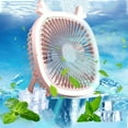 thumbnail image 6 of RoamHome 4-in-1 Portable Desk Fan Small Quiet Desktop Mini Fan Light, Rechargeable Tabletop Personal Cooling Fans for Bedroom Office, High Appearance Gift for Students Workers (Pink), 6 of 9